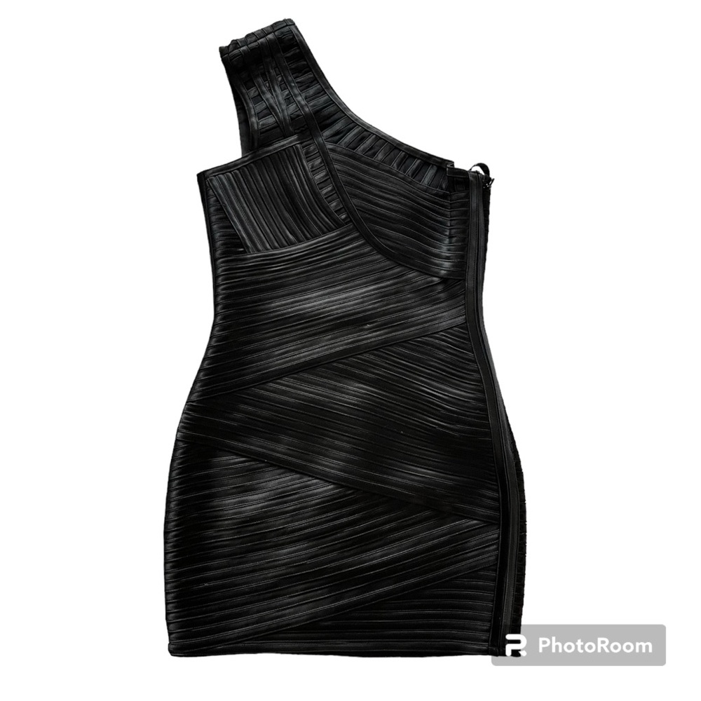 BCBGMaxAzria LBD Satin Panel Bandage Fitted Bodycon Prom/Cocktail Dress, Size 2